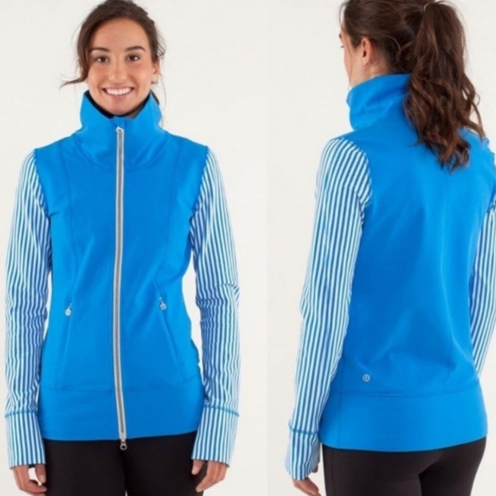 Lululemon Daily Yoga Zip Up Striped Sleeve Jacket